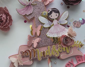 Fairy 1st Birthday | Butterfly Magical Cake Topper | Enchanted Fairy | First Birthday Fairy Garden Birthday Topper | Fairy Party Decoration