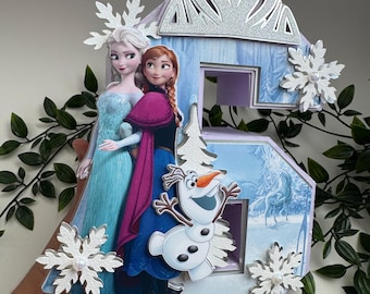 Frozen Ana and Elsa 3D letters - Elsa and Ana 3D letter - Elsa and Ana centerpieces