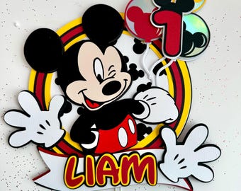 Mickey Mouse Cake Topper, Mickey Mouse Cake Topper, Mickey Mouse Birthday, Disney Cake Party Decor