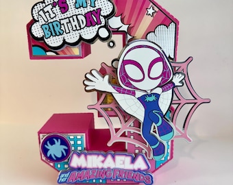 Spidey & his amazing friends The Amazing Friends Centerpiece Decor, Spiderman Party Favor, 3D Spiderman decor, Boy Spider-Man Birthday