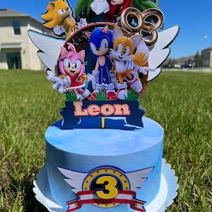 Sonic and Friends Cake Topper, Sonic Birthday, Sonic Cake topper, Super Sonic Topper, Sonic Inspiration, Happy Birthday Cake Topper.