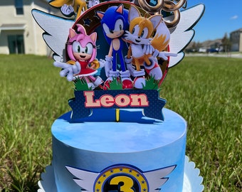 Sonic and Friends Cake Topper, Sonic Birthday, Sonic Cake topper, Super Sonic Topper, Sonic Inspiration, Happy Birthday Cake Topper.