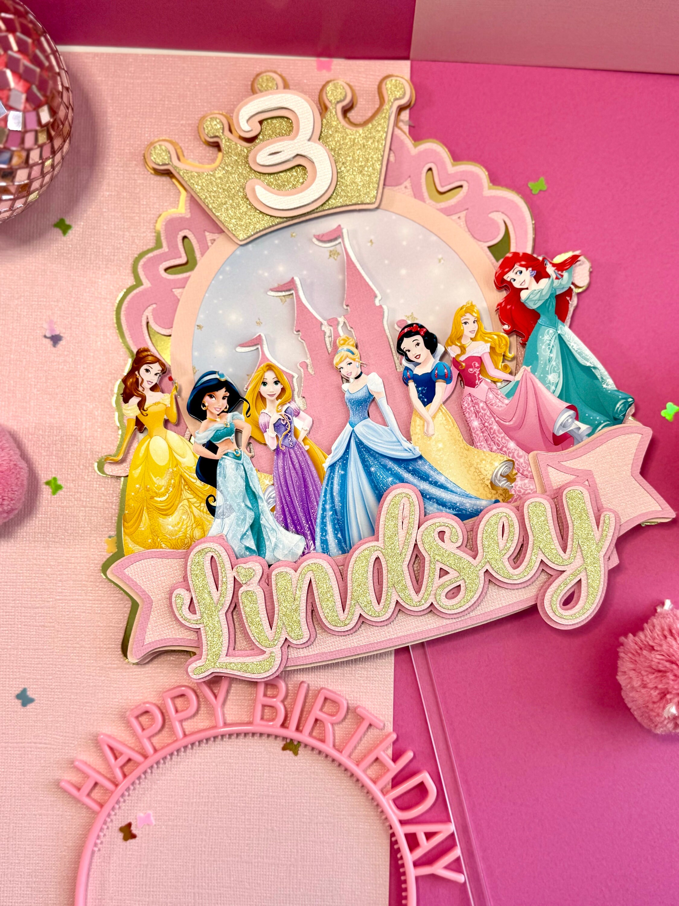 Princess Disney Cake Topper , Disney Birthday Decor , Princess Girls ...