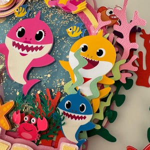 Baby Shark Cake Topper, Baby Shark Birthday, Baby Shark Kids, Baby Shark Shaker, Shaker Topper Cake.