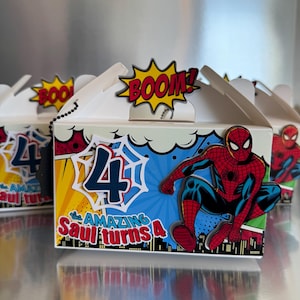 Boîte cadeau Spider Man, anniversaire Spider-Man, sacs de fête Spiderman, sacs Spiderman Gable, sac cadeau fête Spiderman, boîte de bonbons 3D Spiderman