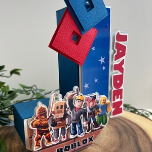 Roblox Game Party Decor - Roblox 3D Letters - Roblox Centerpiece Decor - Roblox game Birthday - 3D Number Roblox Decor