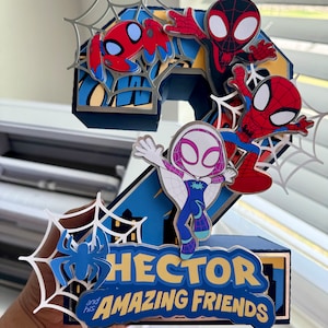 Spidey & his amazing friends The Amazing Friends Centerpiece Decor, Spiderman Party Favor, 3D Spiderman decor, Boy Spider-Man Birthday