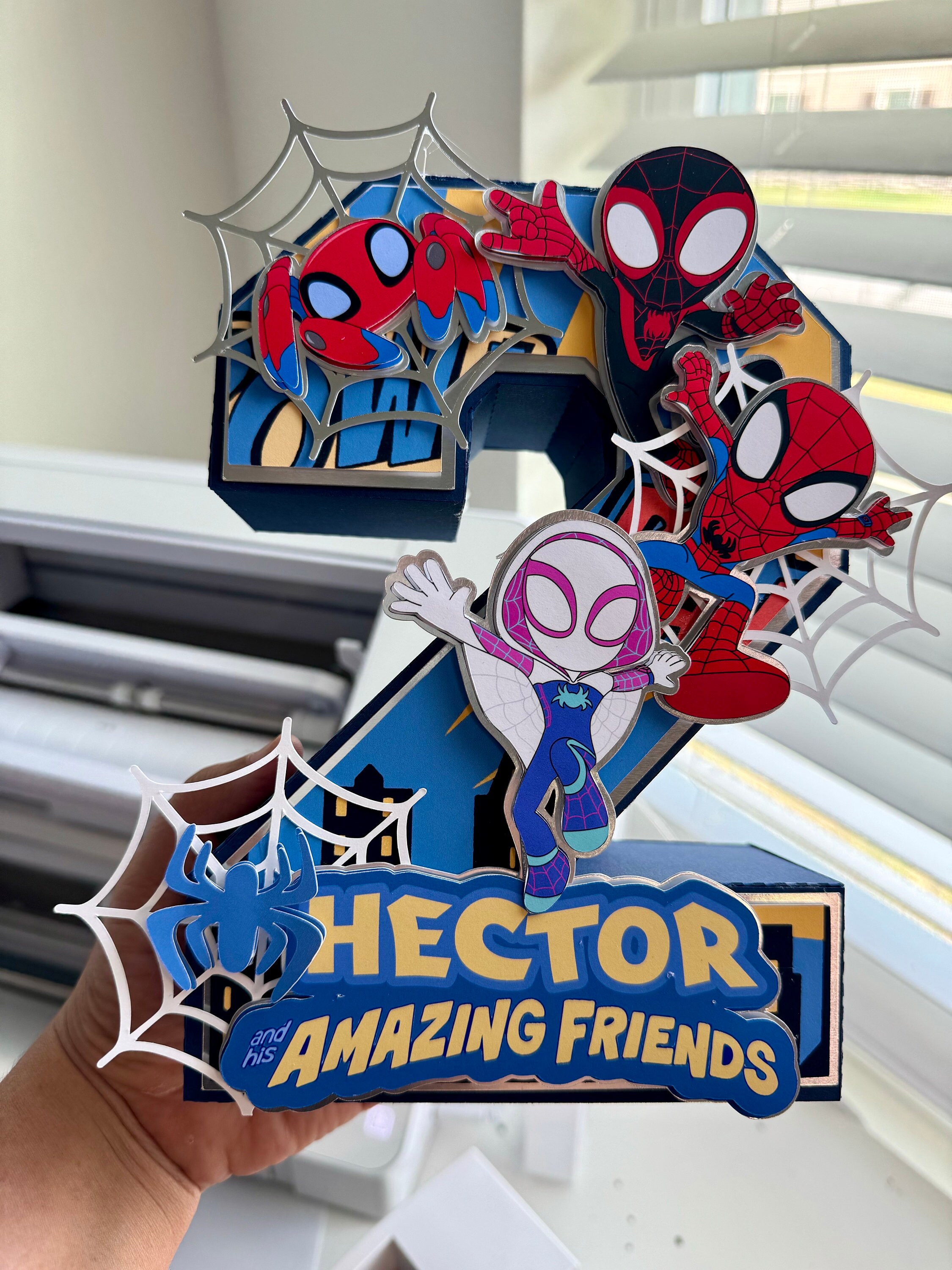Spidey his amazing friends The Amazing Friends Centerpiece Decor Spiderman Party Favor 3D Spiderman decor Boy SpiderMan
