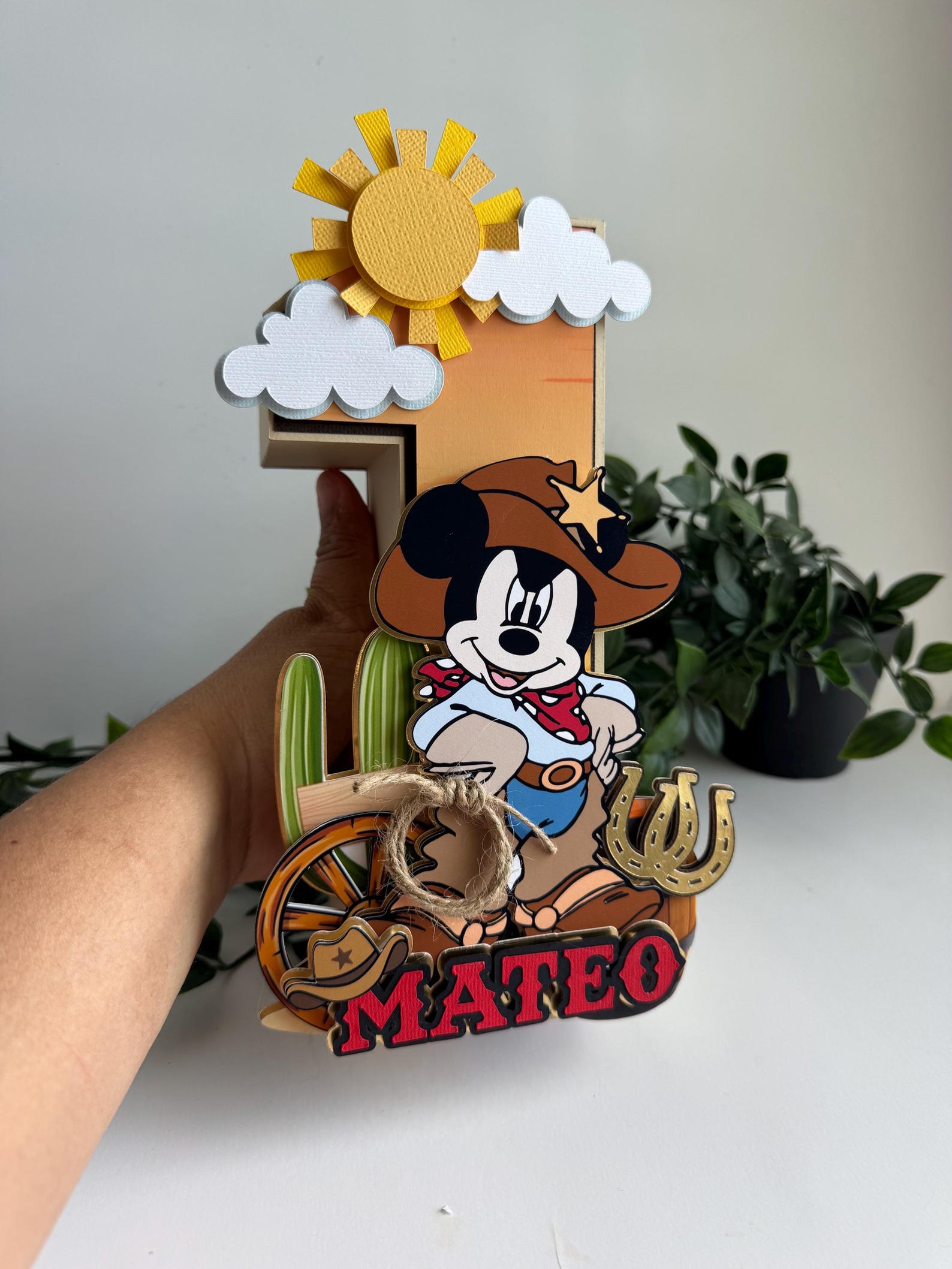 Mickey Cowboy Rodeo 3D Number, Cowboy Theme Centerpieces , Baby’s First ...