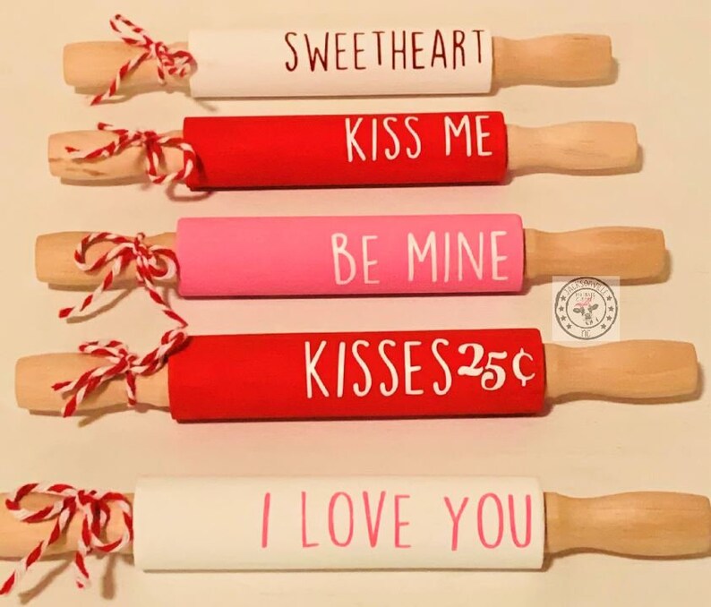 Rolling pin valentine/'s day decor farmhouse decor mini farmhouse rolling pin mini rolling pin tiered tray decor Shelf decor