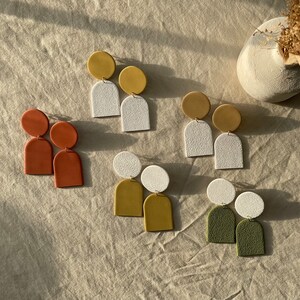 POLYMER CLAY EARRINGS | The Tamar Style- Oversized | Handmade Earrings | Minimalist clay earrings | Summer clay earrings |