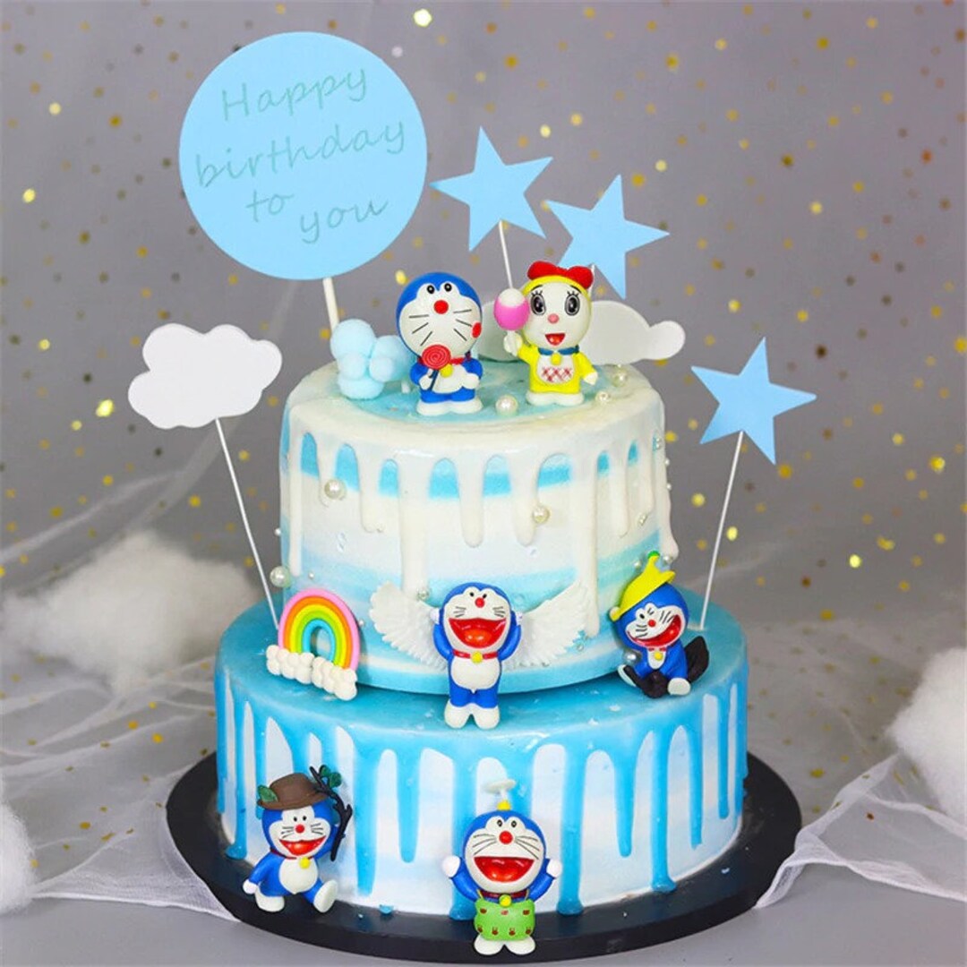 6pcs/lot Doraemon Cake Decoration Doraemon Dorami PVC Action Etsy France