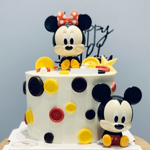 Set de figurines de gâteau Disney Minnie Mouse pour l'anniversaire comme  décoration de gâteau, 3 pièces
