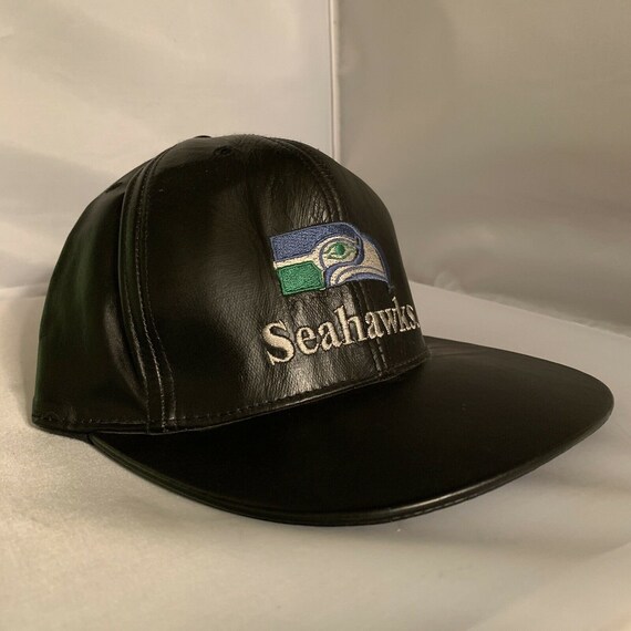 NEW Vintage Seattle Seahawks Leather Black Basebal