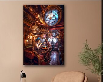 Steampunk Decor Vintage Drawing Steampunk Painting Train Drawing Steampunk Victorian Art Wall Decor For Home Gift For Friend Cafe Decor