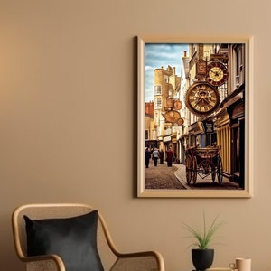 Steampunk Painting Street View Painting Steampunk Art Wall Decor For Home Gift For Friend Fantasy Art British Street Art Decor