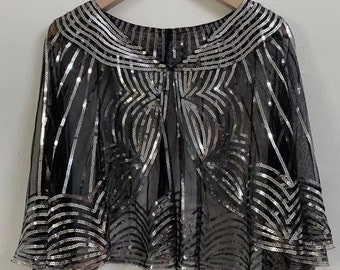 Capa de lentejuelas de los años 20: un encubrimiento estilo Gatsby estilo Art Déco