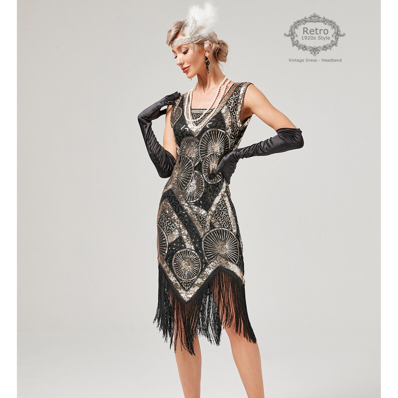 1920s Women's Gatsby Costume Flapper Dress Fringed Dress Etsy