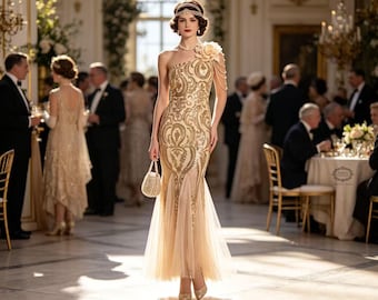 1920s Vintage inspired Great Gatsby Art Deco Charleston Downton Abbey Bridesmaid Wedding,Roaring Flapper Costume Gatsby Beaded Fringed Dress