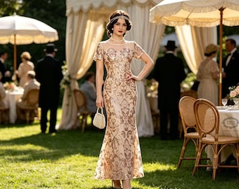 1920S Gatsby Wedding Formal Party Gowns Cocktail Dress Sequin Homecoming Party Dress,Mermaid Evening Prom Dress,Bridal Patry Dress,Guest