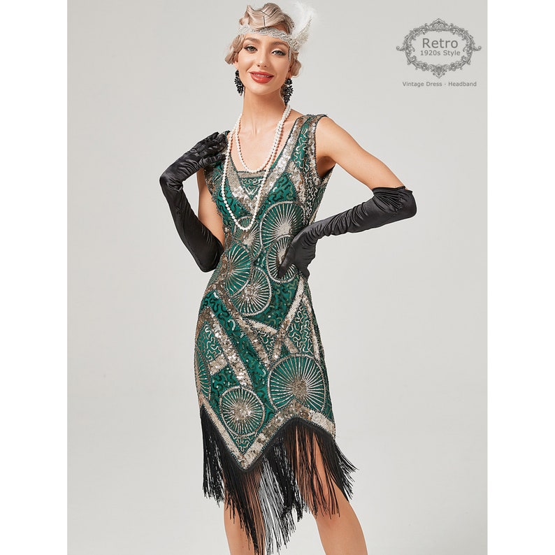 1920s Women's Gatsby Costume Flapper Dress Fringed Dress Etsy