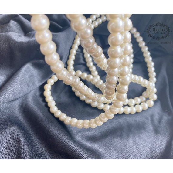  1920s Long Fake Pearls Necklace Layered Retro Vintage Imitation  Round for Women Girls Flapper Party Wedding Mother's Day Gift-5 Layered:  Clothing, Shoes & Jewelry