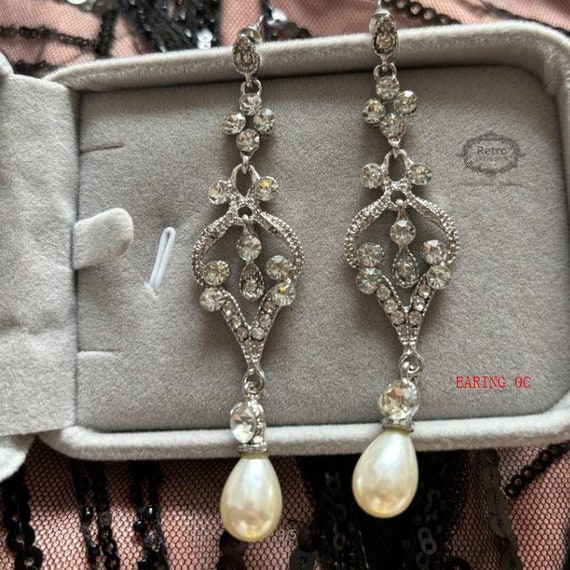 Gortin Fascia Per Capelli Art Deco Con Piume E Cristalli, Ispirata Al Grande Gatsby, Fascia Con Medaglione E Nappe Di Perle, Accessorio Da Sposa Elegante - 3