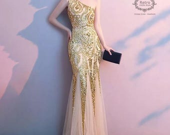 1920S Gatsby Wedding Formal Party Gowns Cocktail Dress Sequin Homecoming Party Dress,Mermaid Evening Prom Dress,Bridal Patry Dress,Guest