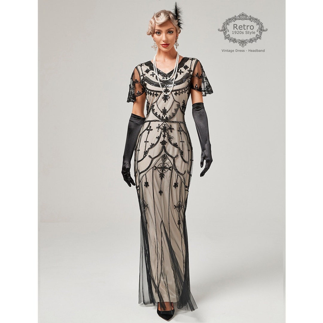 Formal Evening Flapper Dress 1920s Gatsby Charleston Downton - Etsy