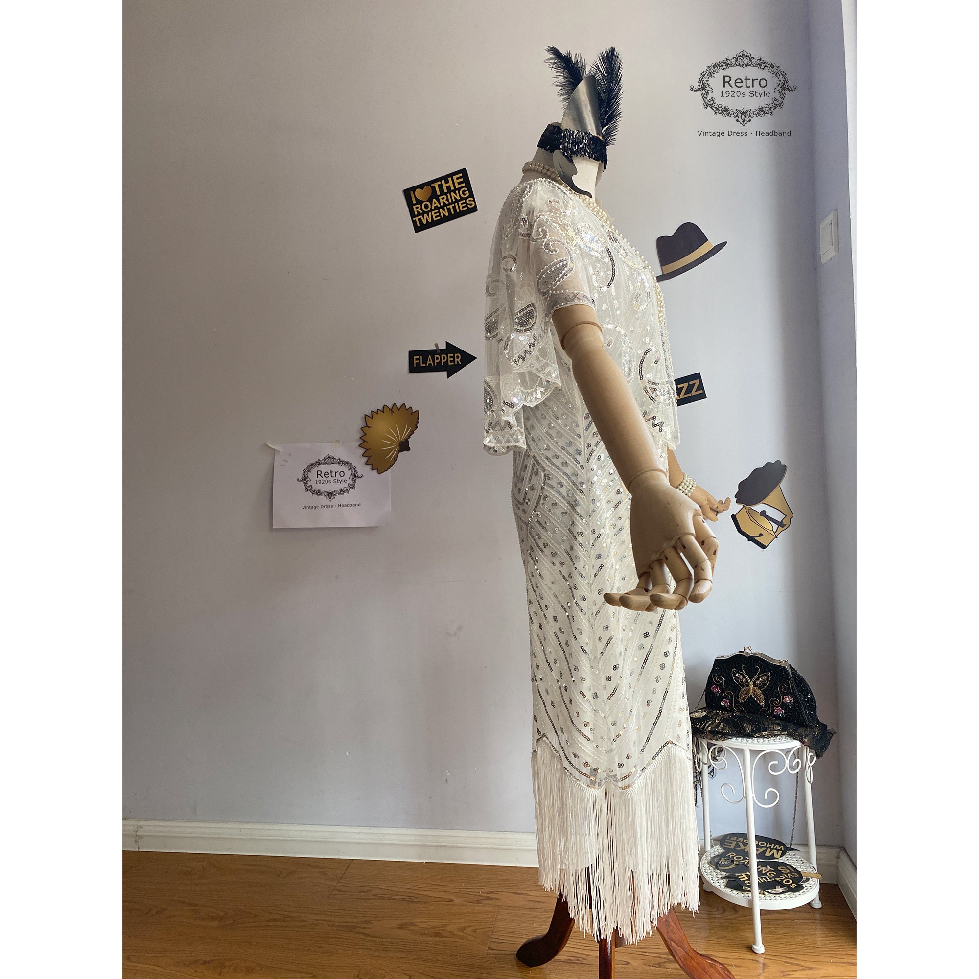 Plus size white flapper dress deals