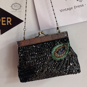 Perlen Pailletten Pfau Abend Clutch Taschen Party Hochzeit Geldbörse/1920er Jahre Flapper Clutch Gatsby Pailletten Perlen Hochzeit Handtasche