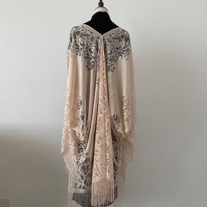 Navy Blue 1920s Shawl Wraps Gatsby Evening Cape Bridal Shawl for Evening Dresses Wedding Party Cover-Up