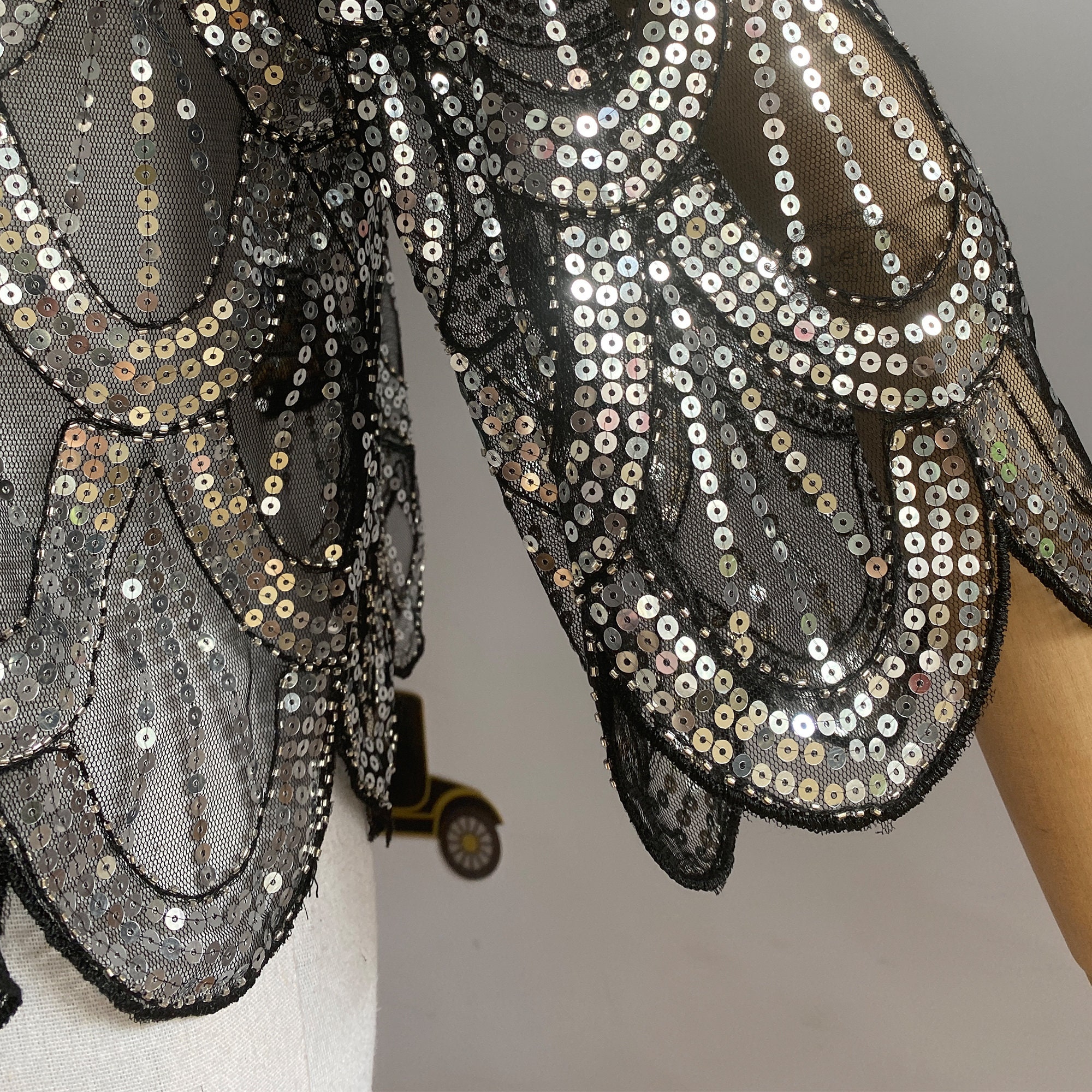 1920s sequin bridal shawl