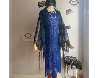 blue sequin flapper dress gatsby mini dress ZAPAKA Women Sequin Gatsby 1920s Dress Royal Blue  Spaghetti Straps Short Sequined Flapper