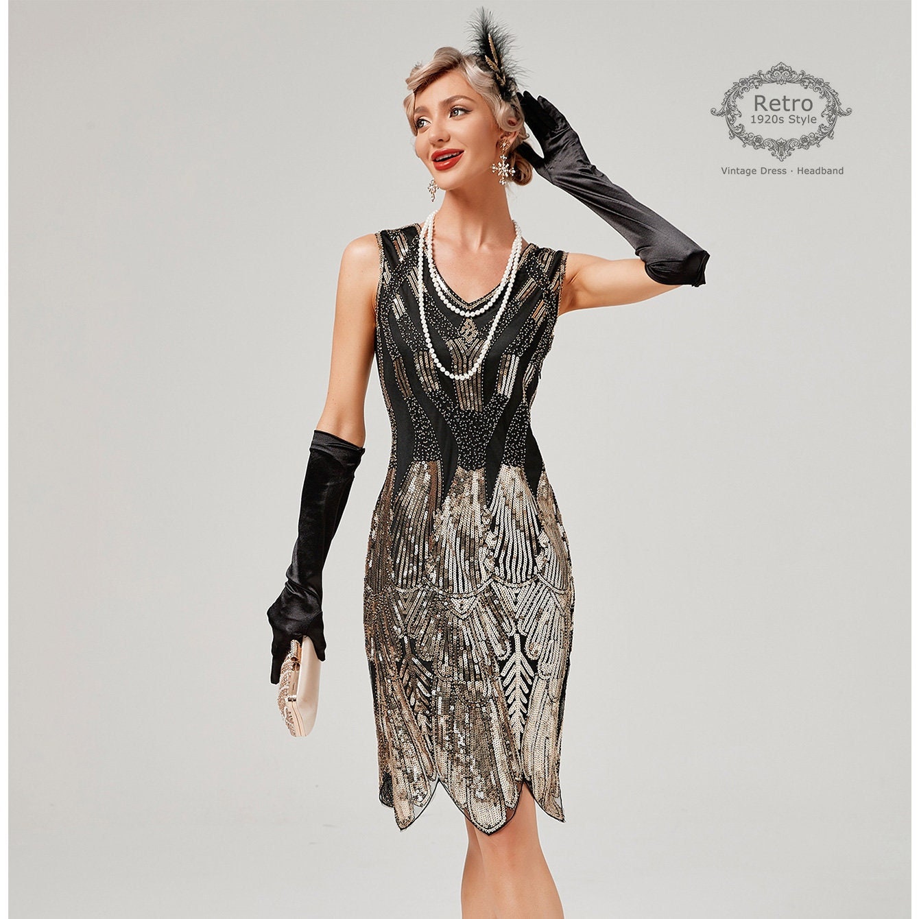 2023 Meilleur pack de vente de 5 accessoires des années 20 Accessoires  Gatsby, 1920s Flapper Great Gatsby Accessoires Set, Mode Retro Costume  Femmes, Flapper Accessor