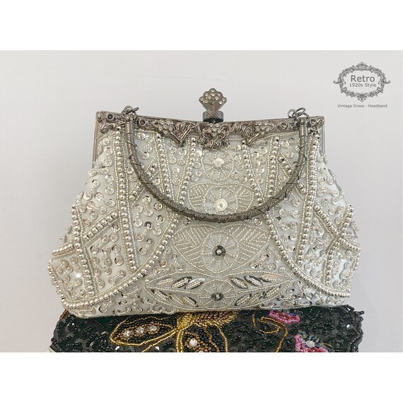 Gatsby Roaing 20s Beaded Shiny Sequins Flower Evening Purse - Etsy