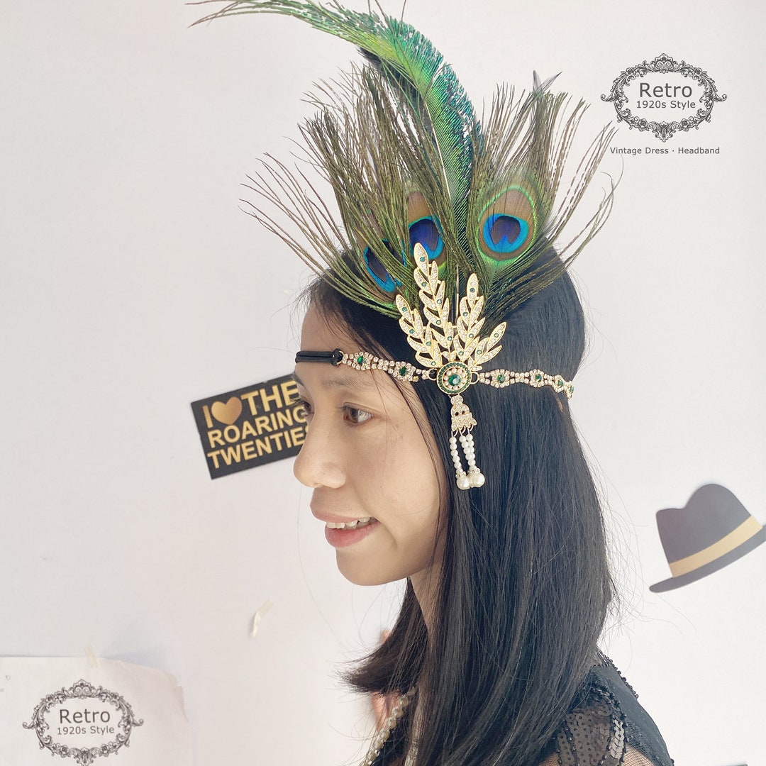 1920s Women Flapper Great Gatsby Vintage Beaded Headpiece Charleston