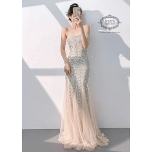1920er Jahre Vintage inspirierte Great Gatsby Art Deco Charleston Downton Abtei Brautjungfer Hochzeit, Roaring Flapper Kostüm Gatsby Perlen Fransenkleid