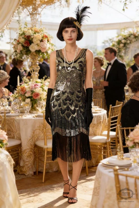 taylor swift beige dress 1920s Rose Beaded Flapper Dress - Gatsby Costume