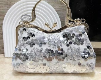 Clutch de noche con lentejuelas y cuentas: estilo Gatsby de los años 20