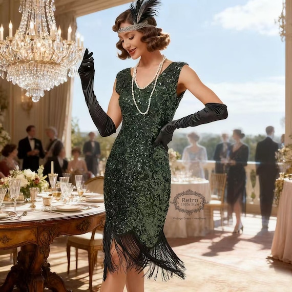 Vestido De Fiesta Gatsby Con Lentejuelas Y Flecos – Estilo Charleston Para Noche, Cóctel E Invierno – Diseño Vintage Con Glamour