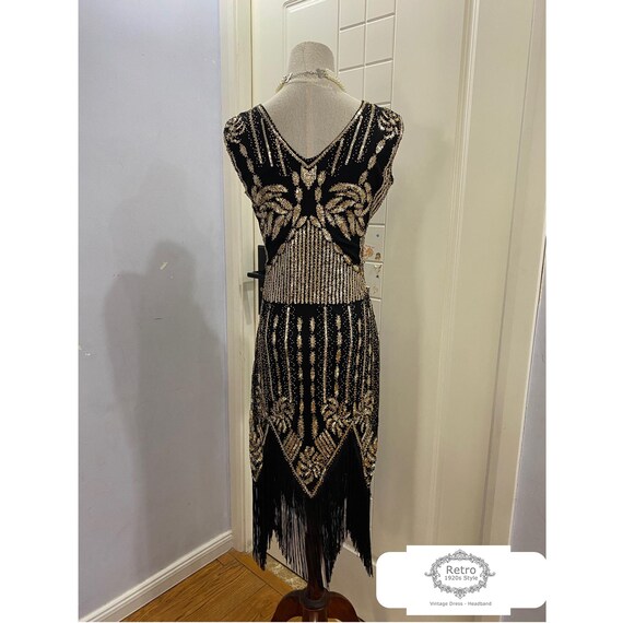 art deco style cocktail dress 1920s Art Deco Sequin Flapper Dress: Gatsby Cocktail Costume