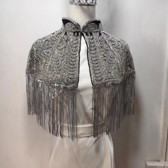 Pailletten Schal Cape Vintage - 1920er Flapper Style Für Party & Abend