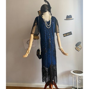 S-5XL Plus Size 1920s Art Deco Fringed Sequin Dress 20s Flapper Gatsby Costume Dress /Flapper Dress Great Gatsby Themed Roaring 20s Dresses