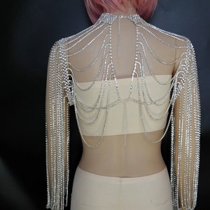 1920s Gatsby Diamond Body Chain Bra Rhinestones Shoulder - Etsy