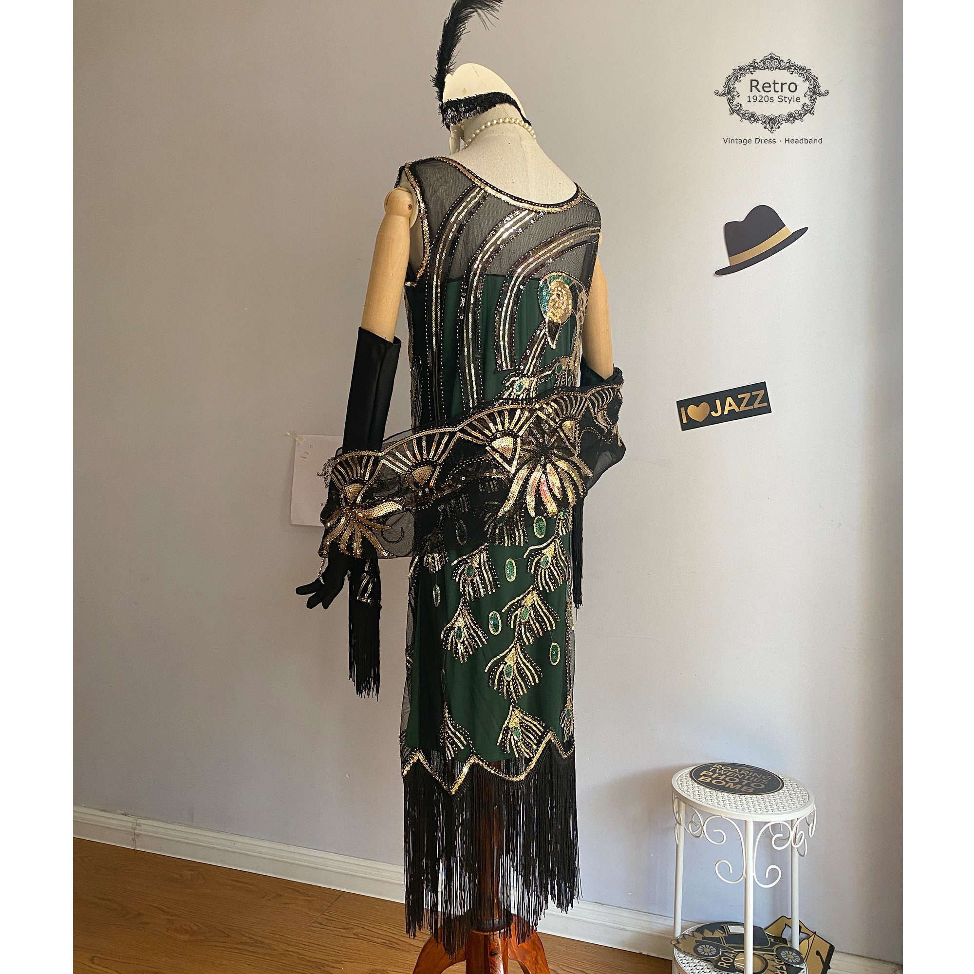 Plus Size 19s Peacock Gatsby Art Deco Costume Flapper Etsy