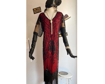 S-5XL Plus Size 1920s Art Deco Fringed Sequin Dress 20s Flapper Gatsby  Costume Dress /Flapper Dress Great Gatsby Themed Roaring 20s Dresses