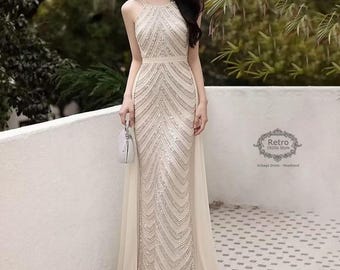 1920S Gatsby Wedding Formal Party Gowns Cocktail Dress Sequin Homecoming Party Dress,Mermaid Evening Prom Dress,Bridal Patry Dress,Guest