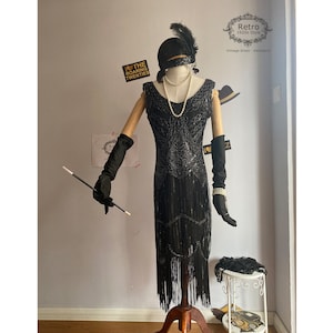 5PC Art Deco Flapper Prom Fringe Vestido Dress 1920s Vintage Inspired Great Gatsby Art Deco Charleston Downton Abbey Bridesmaid Wedding Gown