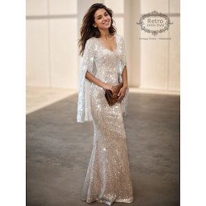 1920S Gatsby Silver Cocktail Dress Sequin Homecoming Party Dress，Wedding Formal Party Gowns Mermaid Evening Prom Dresses,Bridal Patry Dress